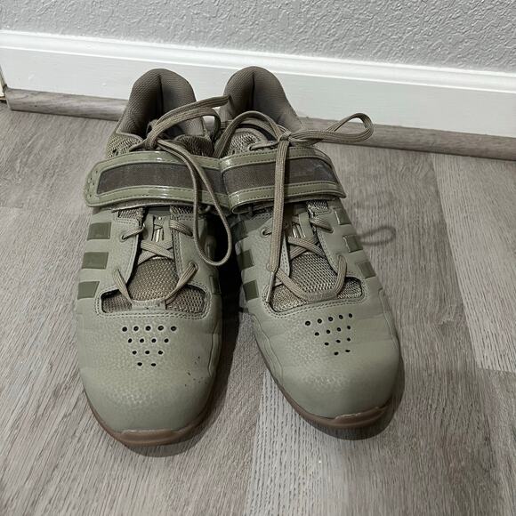 Adidas AdiPower Weightlifting Shoes Military Army Green Gum Size 11.5 RARE - Picture 5 of 9